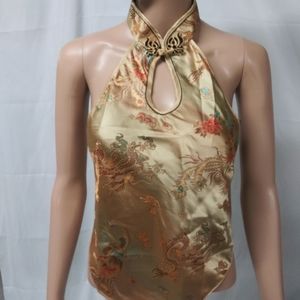 Satiny tank- Asian inspired